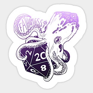 Fathomless D20: dnd 5e warlock dice Purple Text Sticker